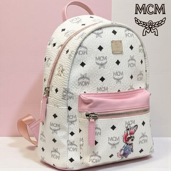 MCM Visetos PUNK RABBIT Stark Backpack EXCELLENT & HTF! 🩷 🐰 - Picture 2 of 9